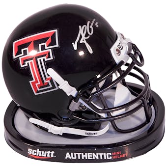 Michael Crabtree Autographed Texas Tech Red Raiders Schutt Mini Helmet (Press Pass)