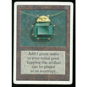 Magic the Gathering Unlimited Mox Emerald - MODERATE/HEAVY PLAY (MP/HP) slight inking