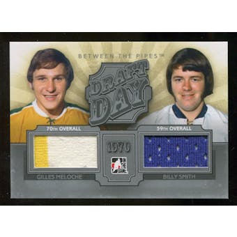 2012/13 In the Game Between The Pipes Draft Day Jerseys Silver #DD20 Gilles Meloche/Billy Smith /100