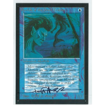 Magic the Gathering Beta Artist Proof Merfolk of the Pearl Trident - SIGNED BY JEFF A. MENGES