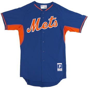 New York Mets Majestic Royal BP Cool Base Authentic Performance Jersey (Adult 48)