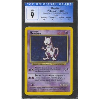 Pokemon Base Set Unlimited Mewtwo 10/102 CGC 9