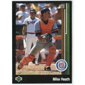 1989 Upper Deck Mike Heath Detroit Tigers Blank Back Black Border Proof