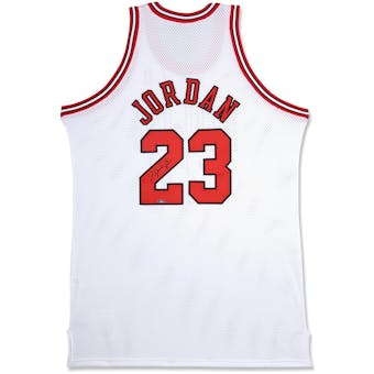 Michael Jordan Autographed Chicago Bulls White Basketball Jersey UDA