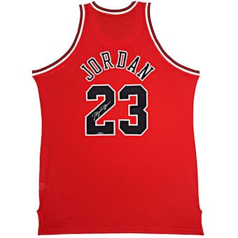 Michael Jordan Autographed Chicago Bulls Red Basketball Jersey UDA