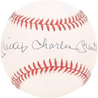 Mickey Charles Mantle Autographed New York Yankees Official MLB Baseball (PSA Graded 8)