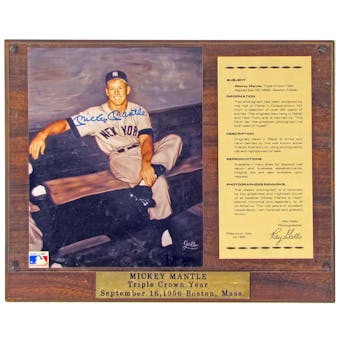 Mickey Mantle Autographed NY Yankees 8x10 Plaque (JSA)
