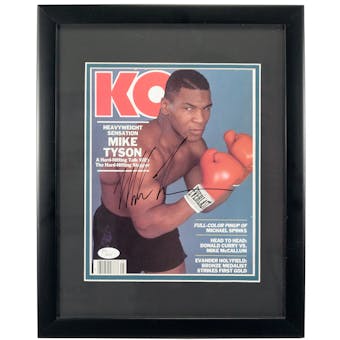 Mike Tyson Autographed Framed KO Magazine 8x10 Photo (JSA)