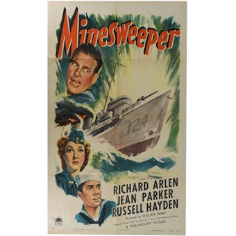 1943 Minesweeper Original Folded Movie Poster