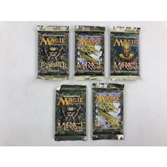 Magic the Gathering Mirage 5 Booster Pack Lot - Five Languages (Japanese, English, Spanish, French, Italian)
