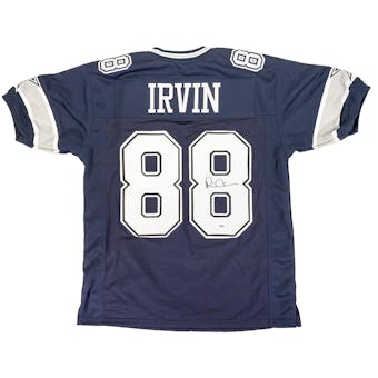 Michael Irvin Autographed Dallas Cowboys Blue Football Jersey (PSA)