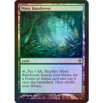 Magic the Gathering Zendikar Single Misty Rainforest FOIL - MODERATE PLAY (MP)