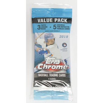 2019 Topps Chrome Baseball Jumbo Value 17-Card Pack (Pink Refractors)