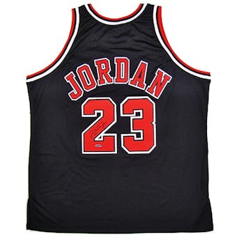 Michael Jordan Autographed Chicago Bulls Black Authentic Basketball Jersey (UDA COA)