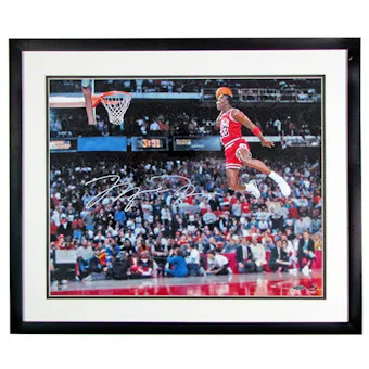 Michael Jordan Autographed & Framed "Gatorade Slam Dunk" Basketball 16x20 Photo
