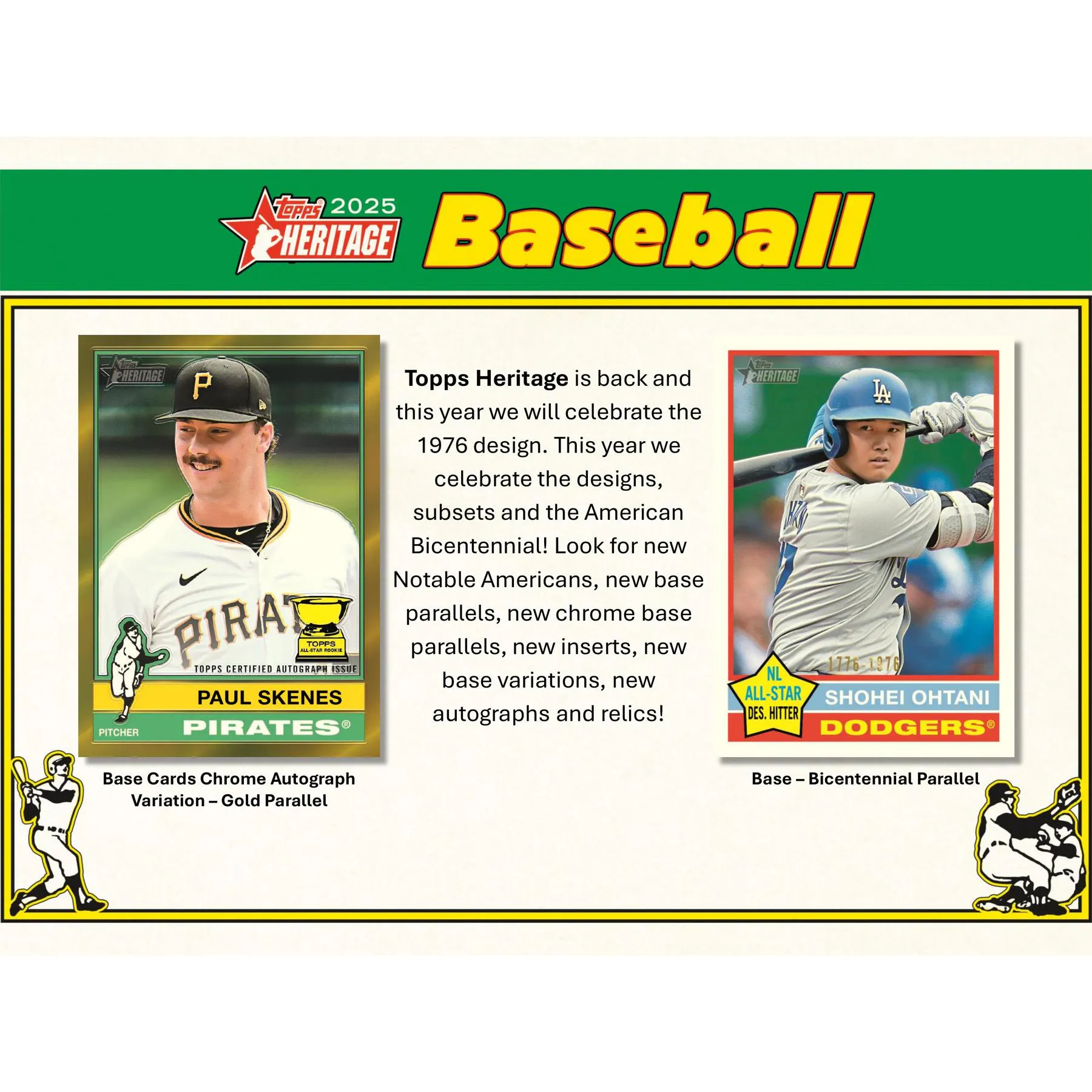 topps heritage 2025 rare cards Baseball Hobby Box (1 Auto new chrome base parallels 2025 Topps Heritage Baseball Cards