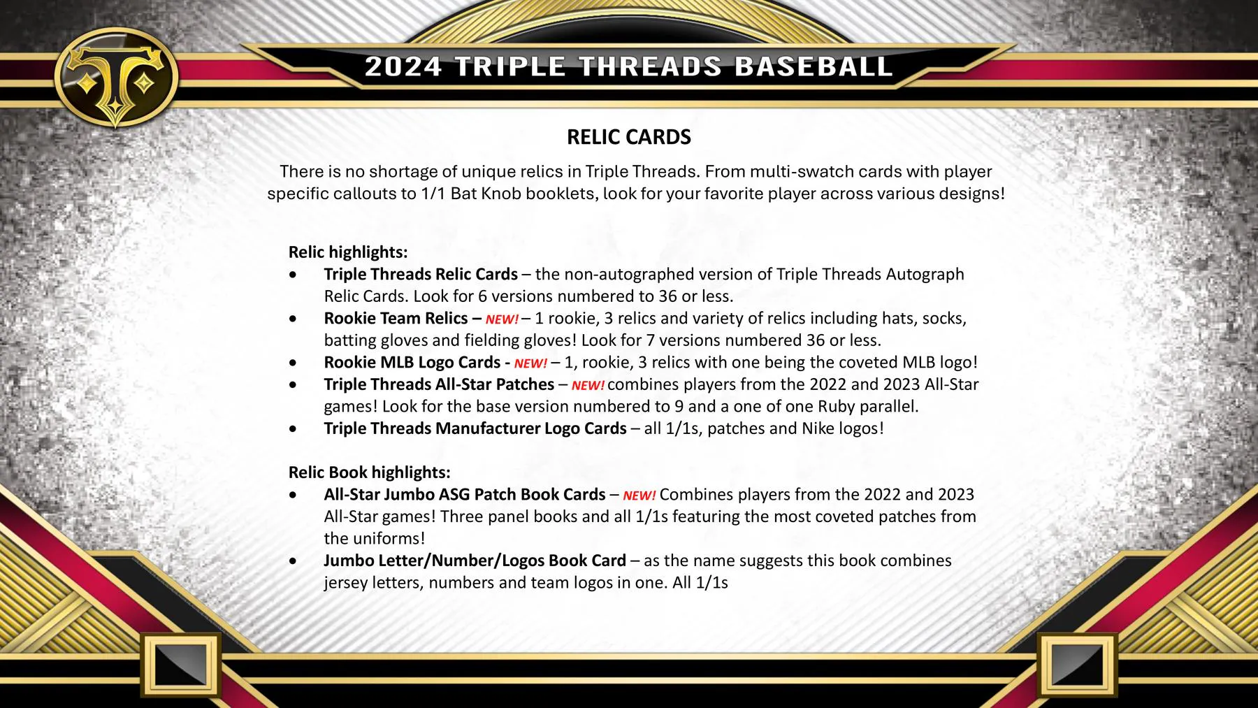 Threads Sports 2024 Topps Triple Threads Baseball Hobby Box | DA Card World