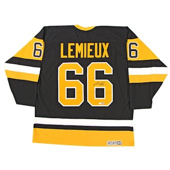 Mario Lemieux Autographed Pittsburgh Penguins Black Hockey Jersey (Schwartz COA)