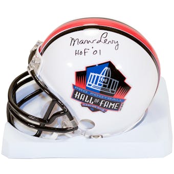 Marv Levy Autographed Buffalo Bills Hall of Fame Football Mini Helmet w/HOF 01