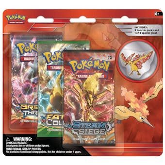Pokemon Legendary Birds Collector's Pin 3 Booster Pack - Moltres