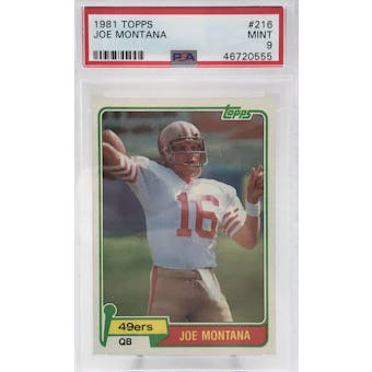 1981 Topps Joe Montana PSA 9 card #216