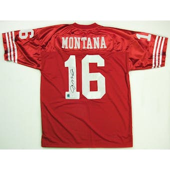 Joe Montana Autographed San Francisco 49ers Red Football Jersey (PSA COA)