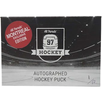 2021/22 Hit Parade Autographed Montreal Edition Hockey Puck Series 1 Hobby Box - Jean Believeau & Guy Lafleur!