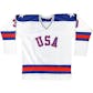 Ken Morrow Autographed Team USA Miracle On Ice Stat Jersey w/Inscription (JSA)
