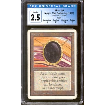 Magic the Gathering Unlimited Mox Jet CGC 2.5 HEAVILY PLAYED (HP) *018