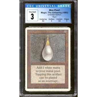 Magic the Gathering Unlimited Mox Pearl CGC 3 HEAVILY PLAYED (HP)