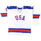 Mike Ramsey Autographed Team USA Miracle On Ice Stat Jersey (JSA)