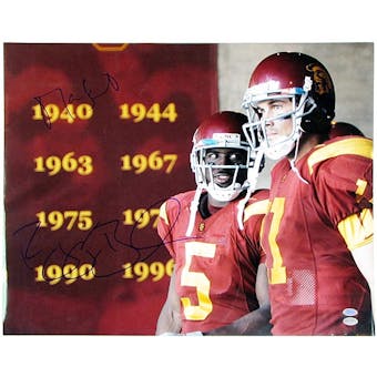 Reggie Bush / Matt Leinart Autographed USC 16x20 Football Photo