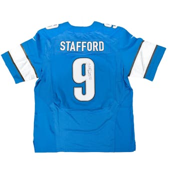 Matthew Stafford Autographed Detroit Lions Blue Nike On Field Jersey (JSA)