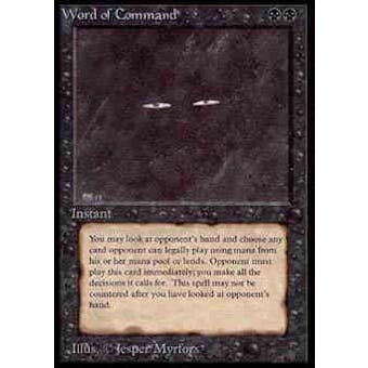 Magic the Gathering Alpha Single Word of Command - MODERATE PLAY (MP) + inking