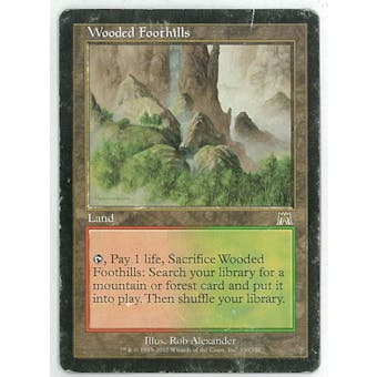 Magic the Gathering Onslaught Single Wooded Foothills - HEAVY PLAY (HP)