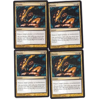 Magic the Gathering Guildpact Single PLAYSET Mortify X4 - SLIGHT PLAY (SP)