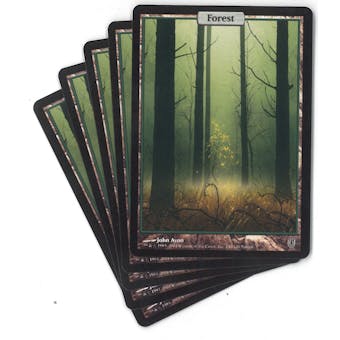 Magic the Gathering Unhinged Single Basic Forest X5 - SLIGHT PLAY (SP)