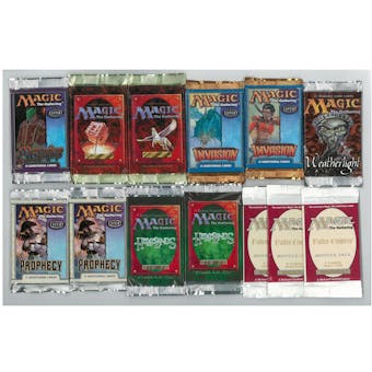 Magic the Gathering Mixed Booster Pack LOT Mercadian Masques Invasion Weatherlight 5th Ed