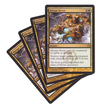 Magic the Gathering Return to Ravnica PLAYSET Abrupt Decay X4 - SLIGHT PLAY (SP)