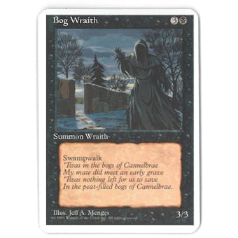 Magic the Gathering ALPHA CUT 4th Edition Single Bog Wraith - SLIGHT PLAY (SP)