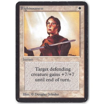 Magic the Gathering Alpha Single Righteousness - MODERATE PLAY (MP)