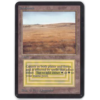 savannah card mtg Dual Land 1993 Magic The Gathering Revised #281 R All cards will be carefully packed for safe transit Savannah Lions | 8th Edition
