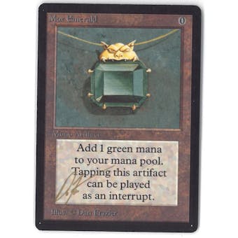 Magic the Gathering Beta Single Mox Emerald (SIGNED BY ARTIST) - NEAR MINT / SLIGHT PLAY (NM/SP)
