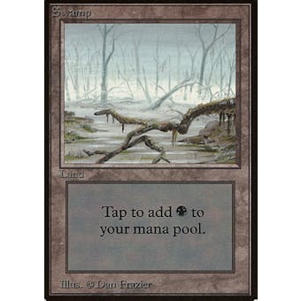 Magic the Gathering Beta Single Swamp (Version 2) - HEAVY PLAY (HP)