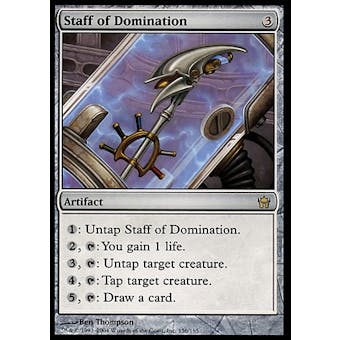 Magic the Gathering Fifth Dawn CHINESE Single Staff of Domination - SLIGHT PLAY (SP)