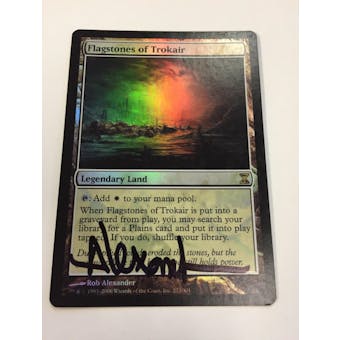 Magic the Gathering Time Spiral Single Flagstones of Trokair FOIL SIGNED BY ARTIST - SLIGHT PLAY (SP)