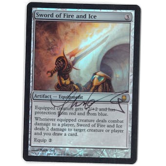 Magic the Gathering Darksteel SIGNED BY ARTIST Single Sword of Fire and Ice FOIL - SLIGHT PLAY (SP)