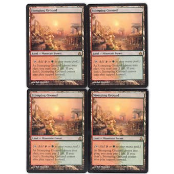 Magic the Gathering Guildpact Single PLAYSET Stomping Ground X4 - SLIGHT PLAY (SP)