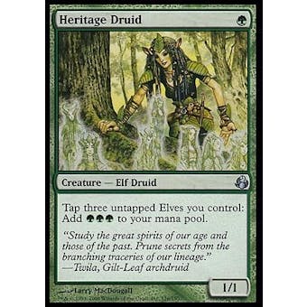 Magic the Gathering Morningtide Single Heritage Druid - HEAVY PLAY +(HP)