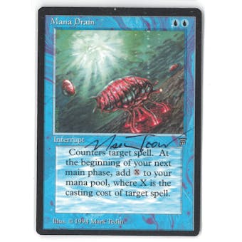 Magic the Gathering Legends Single Mana Drain (Signed by Artist) - SLIGHT PLAY (SP)